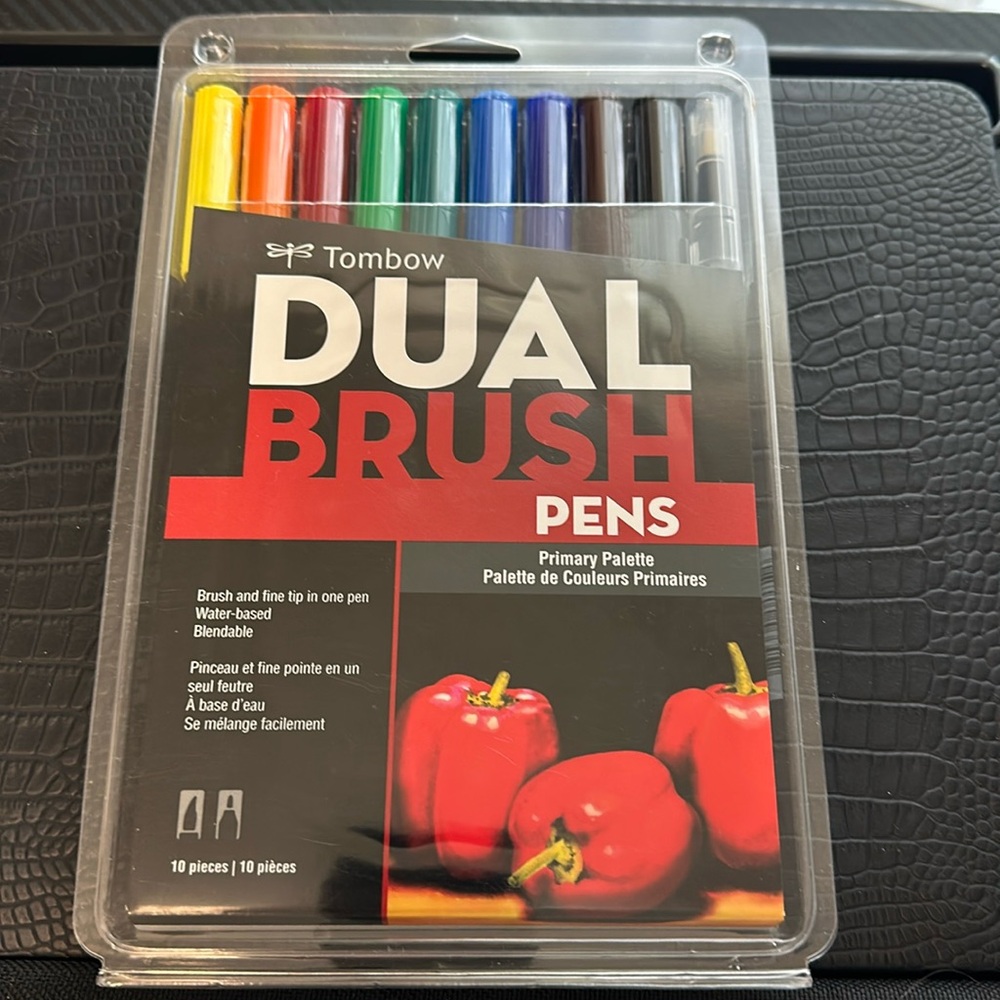 Tombow Dual Brush Pens Primary Palette 10 Pieces - New